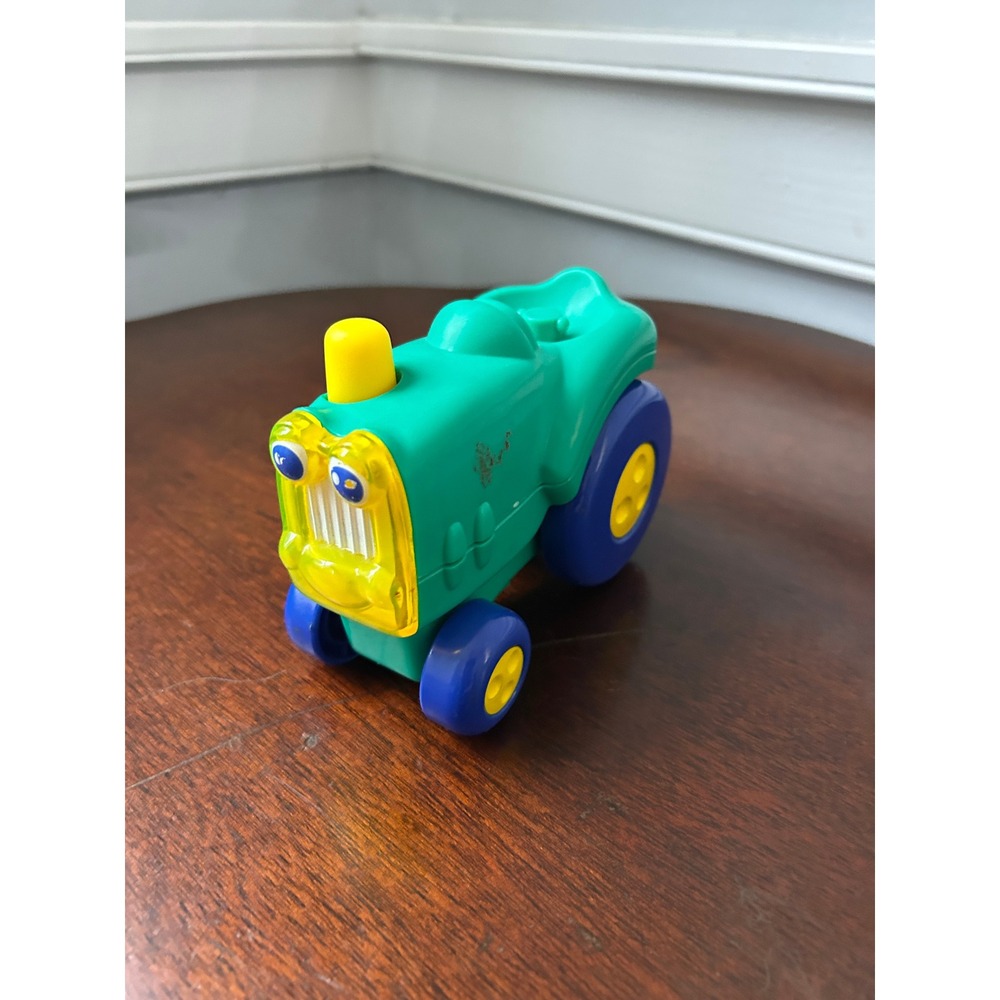 Vintage Safety 1st and Supertoys Green Plastic Toy Tractor Set of 2
